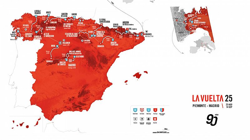 Vuelta a España 2025: mapa