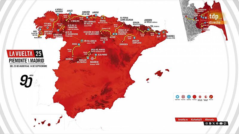 La Vuelta 25, en RTVE: duelo entre Vingegaard y el equipo Emirates en un recorrido muy montañoso