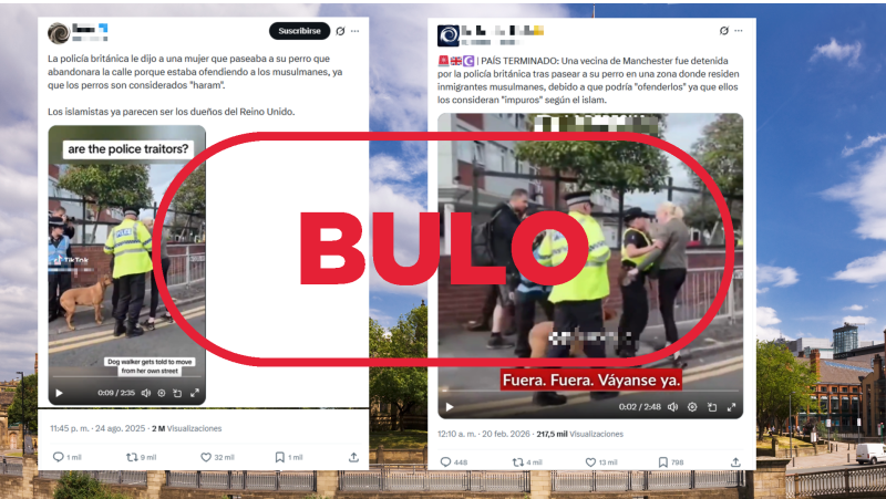 La policía británica no prohíbe a esta mujer pasear con su perro porque ofenda "a los musulmanes", es falso