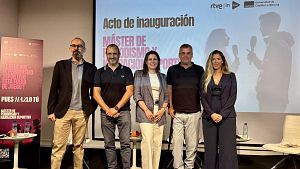 Los participantes en la inauguracin Mster de Periodismo y Narracin Deportiva