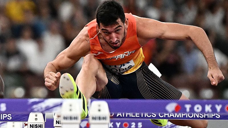 Quique Llopis se queda a cuatro cent�simas de las medallas en los 110 m vallas del Mundial de Tokio
