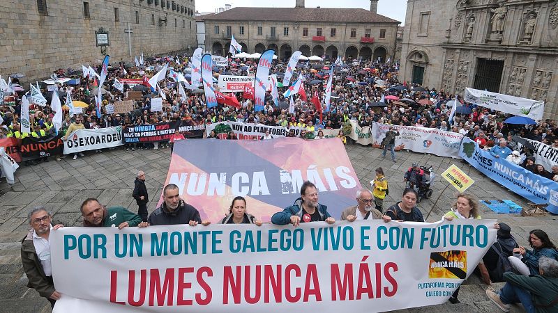 Miles de personas reclaman en las calles de Compostela más medidas contra los incendios tras la ola del verano