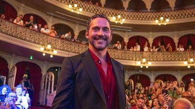 Paco Len recibe el Premio de Honor 2025 del festival, en la Gala celebrada en el Gran Teatro Falla, a 14 de septiembre de 2025, en Cdiz (Andaluca, Espaa)