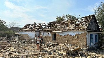 Edificio destruido en Jersn, Ucrania