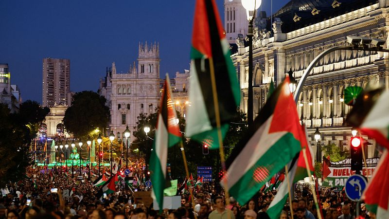 Decenas de miles de personas protestan en España en apoyo a Palestina y contra el abordaje de la flotilla