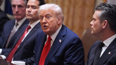 El presidente Donald Trump habla durante una reunin del gabinete en la Casa Blanca