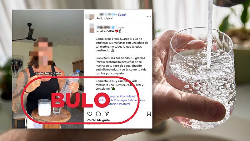 Beber vasos de agua con sal no ayuda a la hidratacin y es perjudicial para la salud