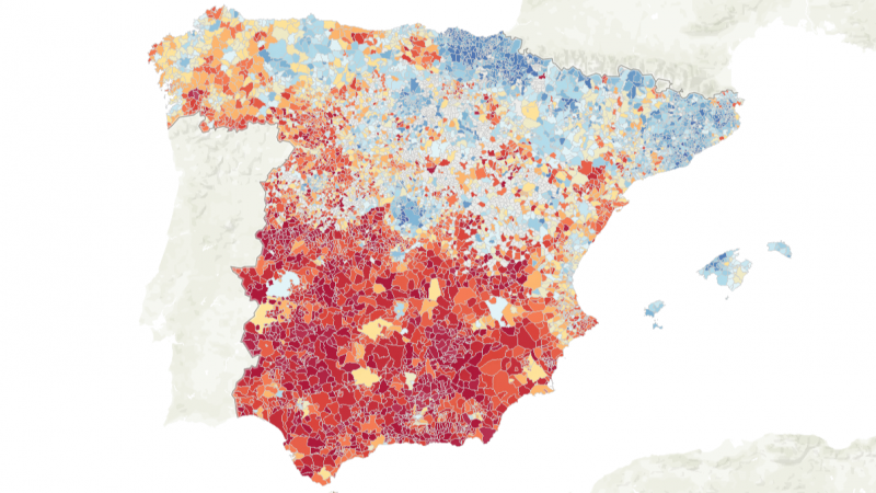 Mapa de la renta en Espaa, calle a calle