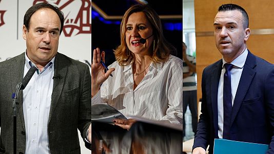 De izquierda a derecha: Juanfran Prez Llorca, Mara Jos Catal y Vicent Momp, candidatos a sustituir a Mazn en el PP valenciano