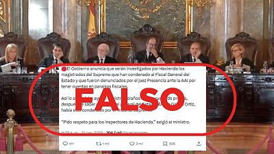 El Gobierno no ha anunciado que Hacienda investigar a los jueces que han condenado al fiscal general, es falso