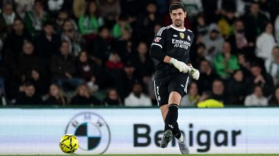 Courtois, en un partido con el Real Madrid