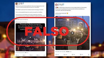 No es una protesta de musulmanes contra "una feria navidea" en Alemania, es falso