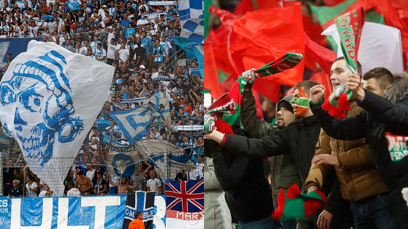Los ultras de Lokomotiv y Marsella preocupan a Atlético y Athletic