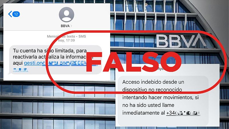 BBVA no te manda estos SMS alertando de un uso indebido de tu cuenta, es falso