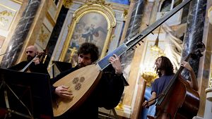 Ensayo general de la obra indita del compositor italiano Luigi Boccherini 'Lamentacin segunda del Jueves Santo en Do menor', en la Capilla Real del Palacio Real de Madrid.