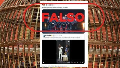 No son los ni�os que cantaron la Loter�a de Navidad en 1990, es falso