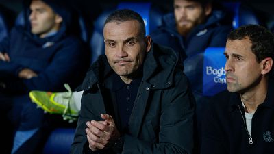 Sergio Francisco, antes del partido de LaLiga entre la Real Sociedad y el Girona este viernes
