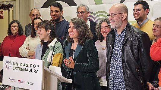 La candidata de Unidas por Extremadura a la presidencia del Gobierno extreme�o, Irene de Miguel, comparece para valorar los resultados electorales