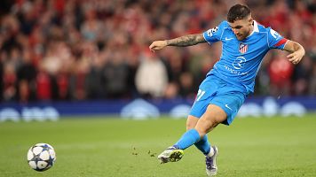 Javi Gal�n, en un partido con el Atl�tico de Madrid