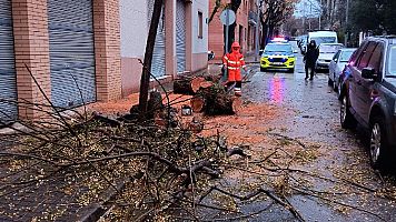 El temporal provoca la crecida de varios r�os en Catalu�a y obliga a evacuar dos trenes y una residencia