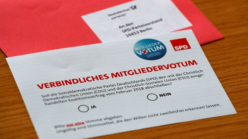 El SPD alemán advierte de que un 'no' a la gran coalición con Merkel implica nuevas elecciones