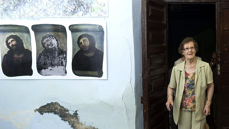 La pintora Cecilia Gim�nez, durante la presentaci�n del proyecto de creaci�n de un Centro de Interpretaci�n