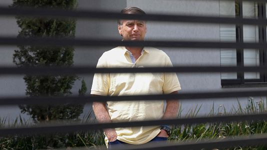 El expresidente de Brasil, Jair Bolsonaro, en su residencia de Brasilia.