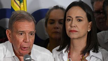 Edmundo Gonz�lez Urrutia y Mar�a Corina Machado.