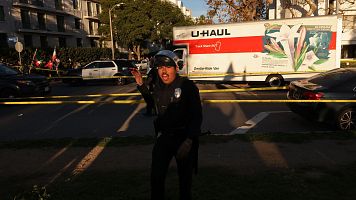 Un cami�n atropella a varios manifestantes en Los �ngeles durante una marcha en apoyo a las protestas en Ir�n