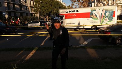 Un cami�n atropella a varios manifestantes en Los �ngeles durante una marcha en apoyo a las protestas en Ir�n