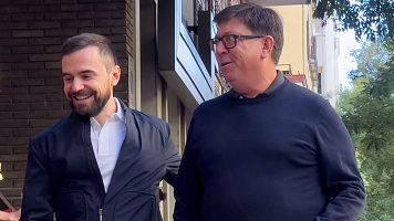 Francisco Salazar y Diego Rubio, jefe de Gabinete de Pedro S�nchez, a su llegada al Comit� Federal de su partido en julio de 2024