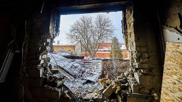 Vivienda destruida en la ciudad de J�rkov