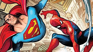 Detalle de la portada de 'Superman/Spiderman', de Pepe Larraz (Marvel/DC Comics)