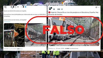 Esta foto no corresponde al accidente de Rodalies en Gelida (Barcelona), es falso