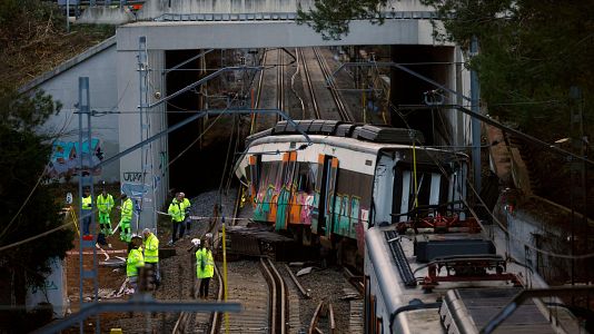 tren accidentado en Gelida (Barcelona) el pasado d�a 20
