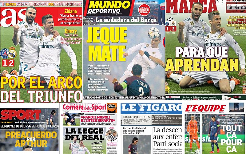 La prensa mundial elogia al Madrid tras eliminar al PSG