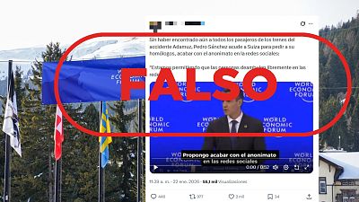 Este v�deo de Pedro S�nchez en Davos hablando del anonimato en redes sociales no es actual, es de enero de 2025