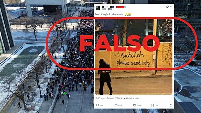 Este grafiti en el que piden ayuda al ayatol� desde Minnesota no es real, es una foto manipulada