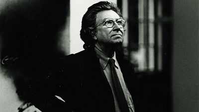 Antoni T�pies en el estudio Stoob de St. Gallen, 1993