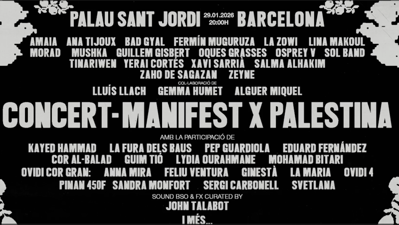 RTVE ofrece en directo el concierto benéfico 'Act X Palestine' en el Palau Sant Jordi de Barcelona