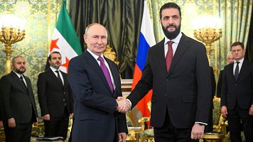Putin recibe en el Kremlin al presidente sirio Al Sharaa