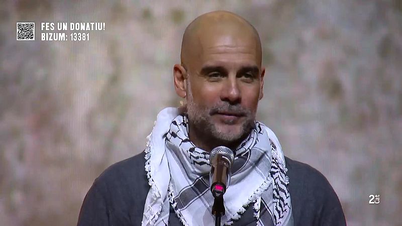 Guardiola denuncia que “els poderosos són uns covards” en el concert - manifest per Palestina