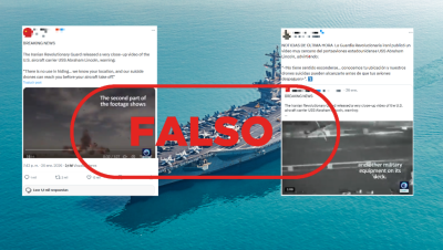 Estas im�genes de un portaaeronaves estadounidense cerca de Ir�n no son actuales, son de 2021