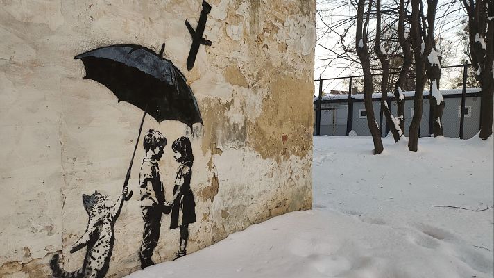 Detalle de un grafiti en Le�polis