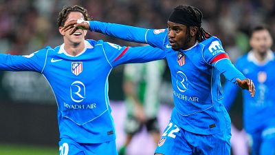 Ademola Lookman celebra su primer gol con el Atl�tico de Madrid