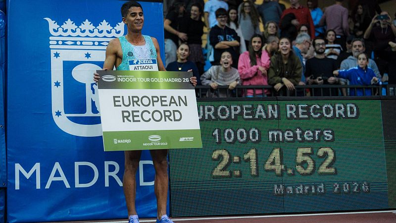 Mohamed Attaoui casi bate el r�cord del mundo de 1.000 m en un gran mitin en la pista cubierta de Madrid