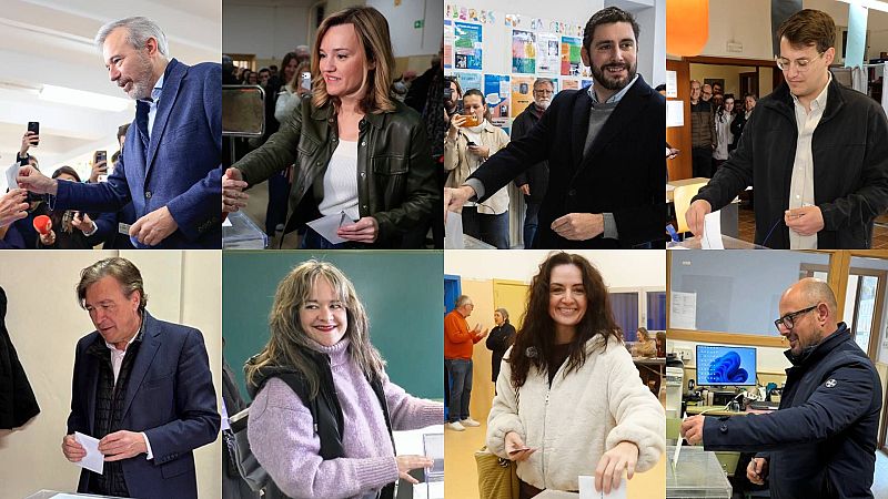 Los candidatos a las elecciones en Aragón depositan su voto y llaman a participar con "ilusión" para decidir el "futuro"