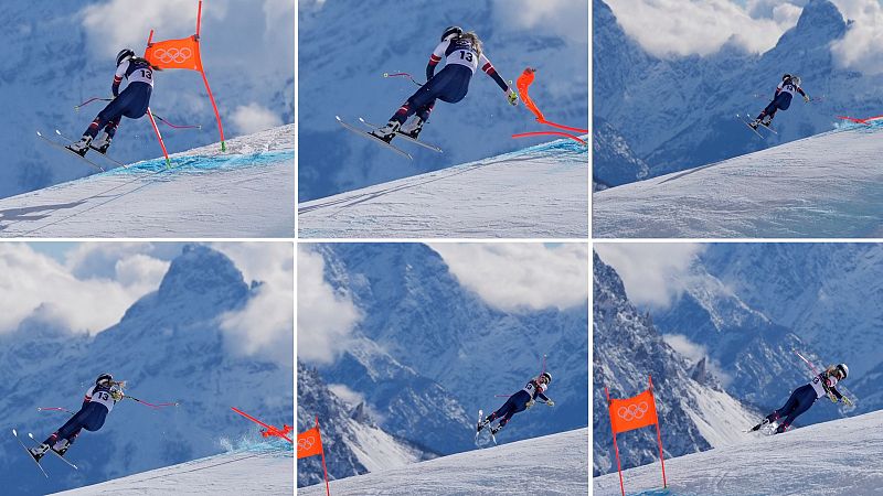 Lindsey Vonn silencia Cortina d'Ampezzo tras sufrir una aparatosa ca�da y ser evacuada en helic�ptero