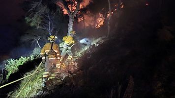 Declarado un incendio forestal en el paraje natural de Cabo Ti�oso, Cartagena