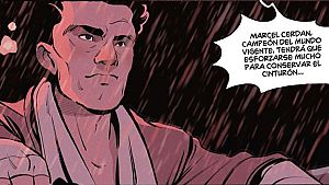 Detalle de una vi�eta de 'Marcel Cerdan. El coraz�n y los guantes' (Norma)